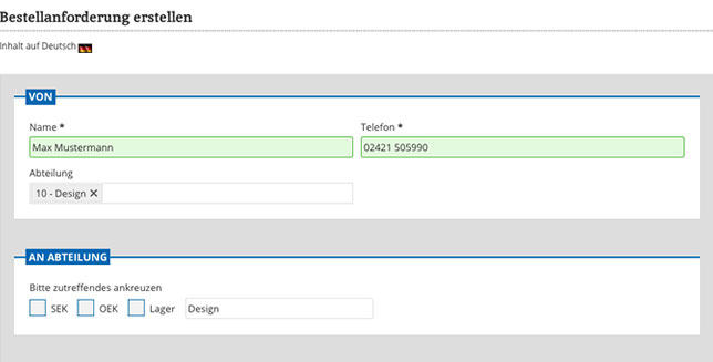 Software Groupware Formulare statischen Antrag erstellen