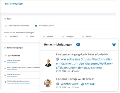 Module Groupware Software Module Benachrichtigungen