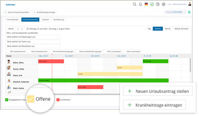 Groupware Software Module Mitarbeiterkalender