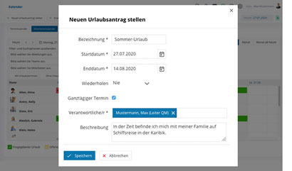 Module Groupware Software Module MItarbeiterkalender Urlaubsantraege