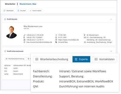 Groupware Software Modul Mitarbeiter