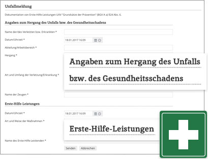 Module Groupware Software Modul Unfallmeldung
